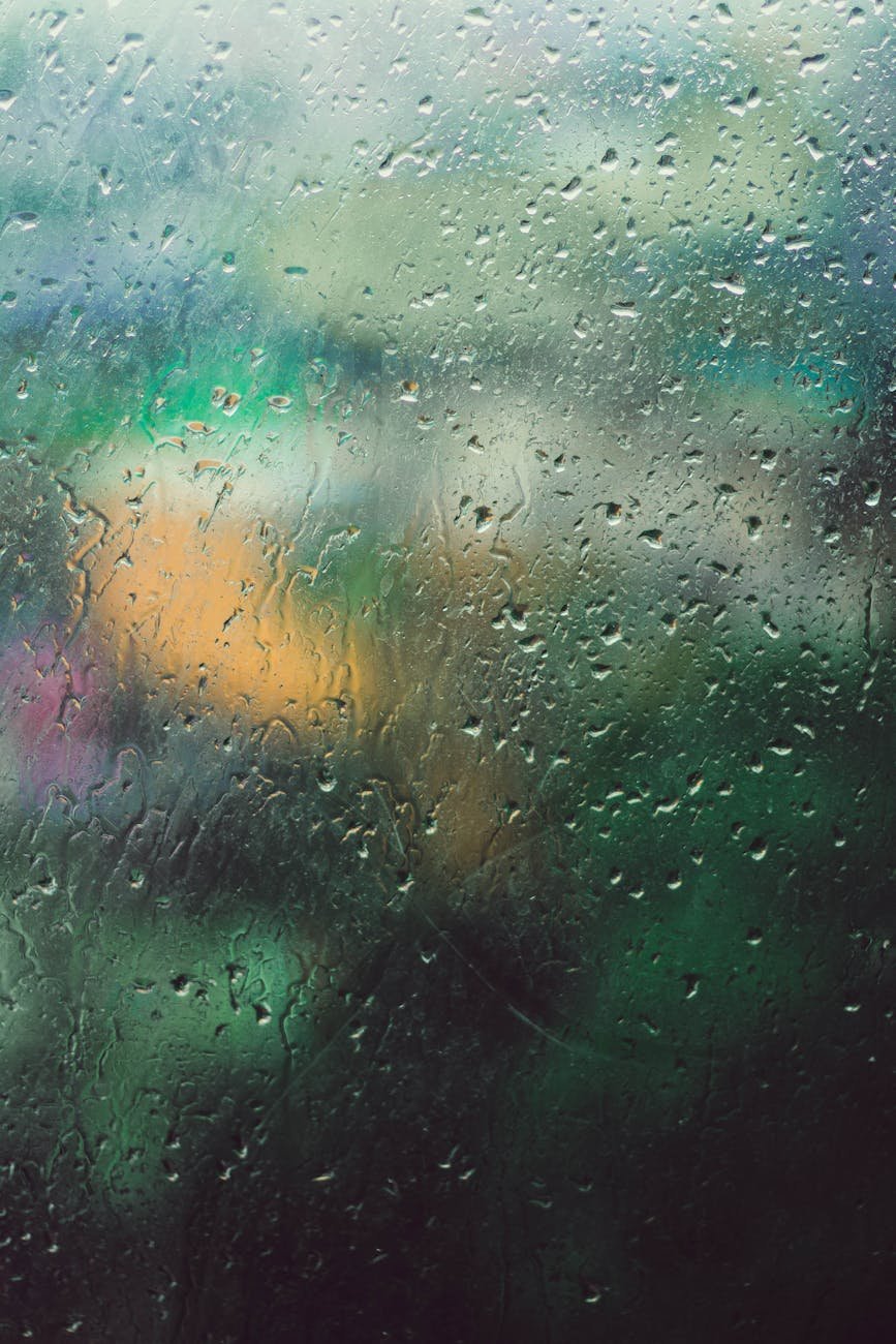 water droplets on the glass window