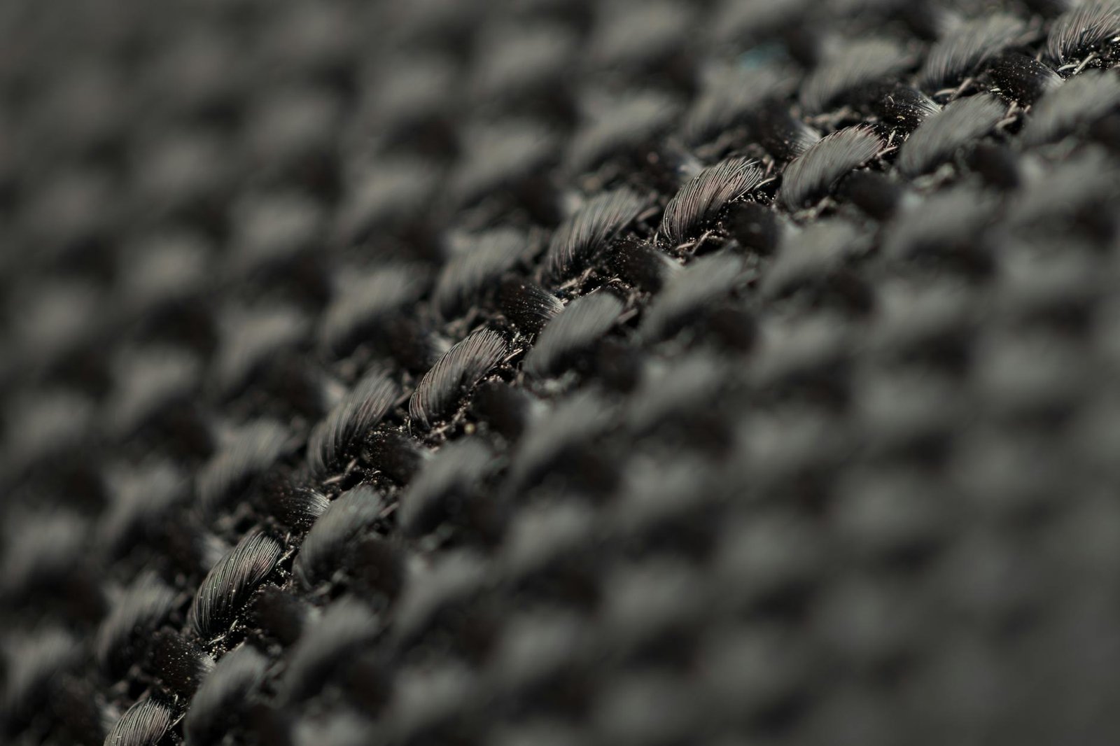 close up of black woven fabric texture