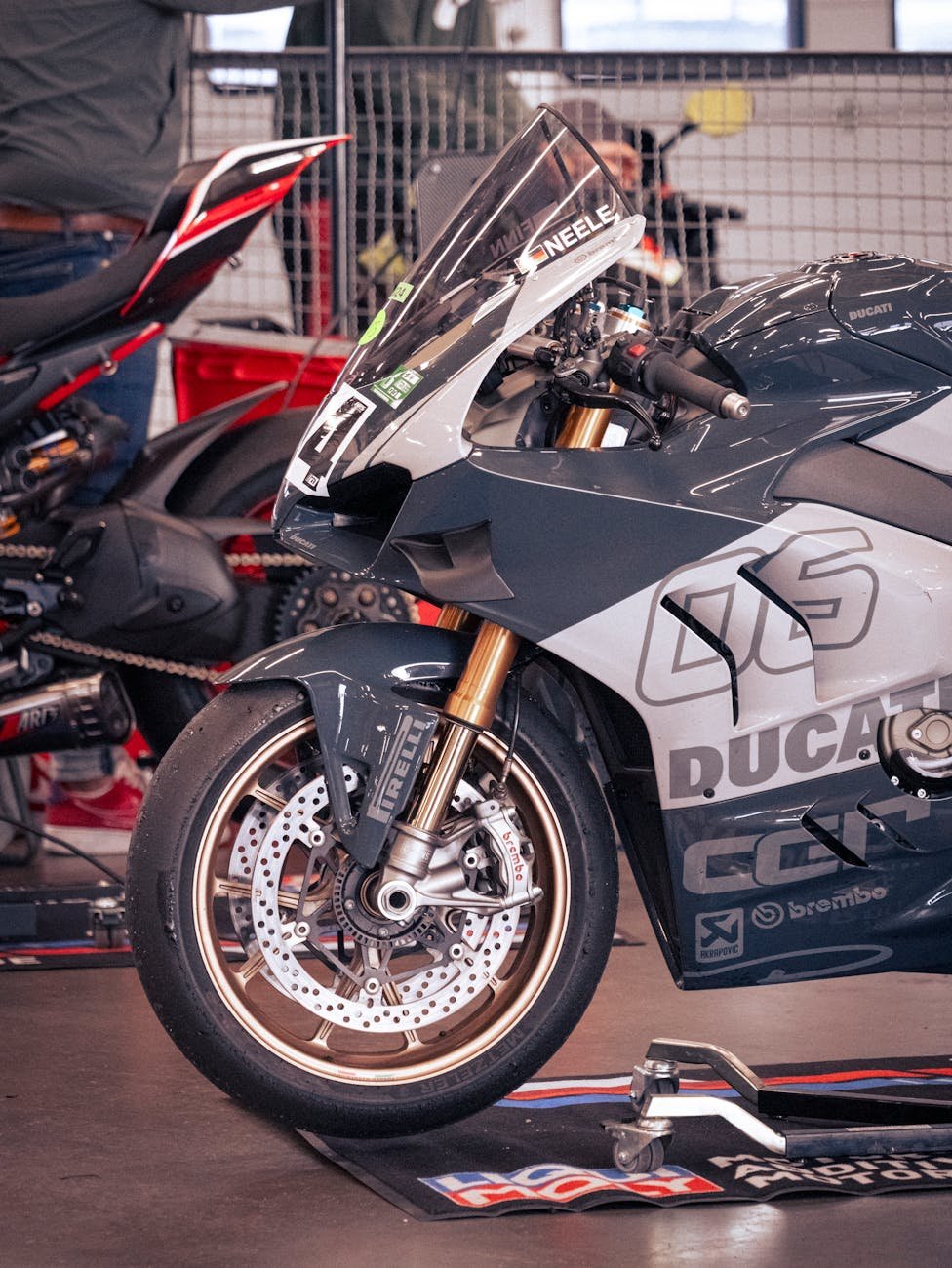 ducati motorbike at nurburgring garage